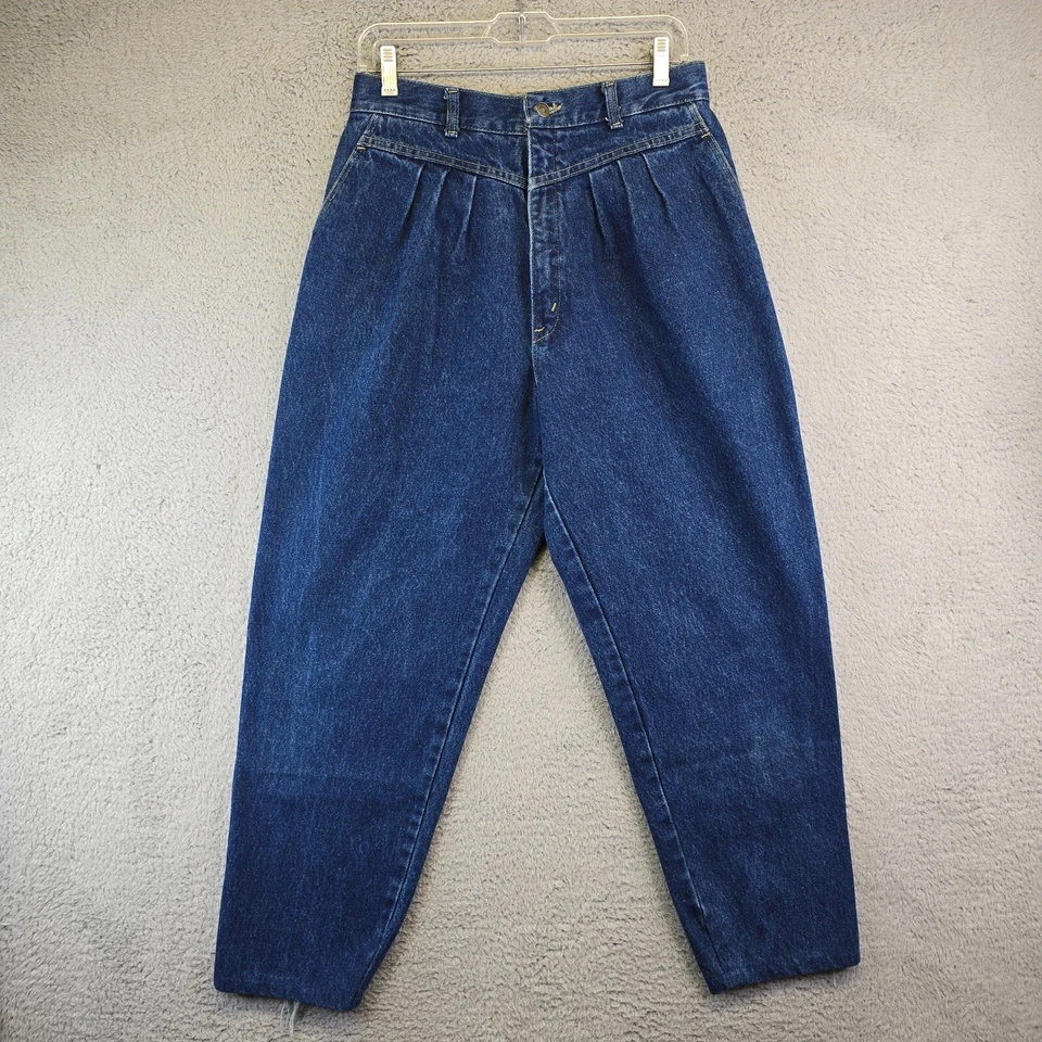 Vintage Props Jeans Womens Size 14 Dark Wash Crop Wide Leg Pleated 80s Riding - Image 1 of 4
