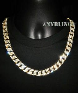 ICED Miami Cuban Choker Chain Necklace OR Bracelet Plated Hip Hop CZ Jewelry - Picture 1 of 15