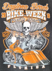 Bike Week T Shirt Daytona Beach Florida Mens MEDIUM 2018 Blk Glider Double Sided - Picture 1 of 7
