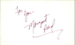 Margaret Reed Actress Signed 3x5 Index Card