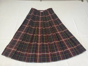 Doncaster Vintage Multicolor Plaid Pleated Lined Skirt Academia Cottage Sock-Hop - Picture 1 of 11