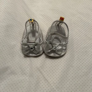 Build A Bear Shoes Heel Silver Clear Glitter Bow Rhinestones Dressy Accessories - Picture 1 of 5