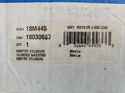 Brake Master Cylinder-Element3 Acdelco Gm 18030687 fits 89-93 Nissan 240SX Seald - Image 1 of 4