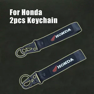 For Honda Keychain Nylon Racing Metal Backpack key Ring Hook Strap Lanyard 2pcs - Picture 1 of 4