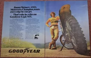1977 Eagle Motocross Motorcycle Tire 2p Print Ad Jim Weinert - Picture 1 of 1
