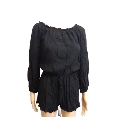 Macacão curto Brandy Melville tamanho único XS/S jr feminino cor preta  - Imagem 1 de 4