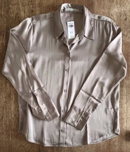 Abercrombie And Fitch Women’s Size Medium Satin Blouse BNWT Champagne Colour - Picture 1 of 9