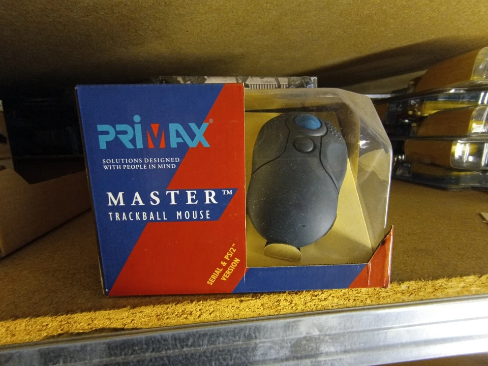 PRIMAX Master Trackball Mouse NEW Boxed PS/2 Serial Vintage Ergonomic Rare - Image 1 of 1