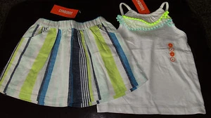 Gymboree Blue Safari pom pom ruffle top & striped skirt NWT 4 4T - Picture 1 of 2
