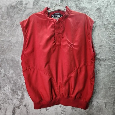 Zero Restriction Golf Vest Red Snap Neck Lightweight Windbreaker ZR Logo Men’s M - Image 1 of 4