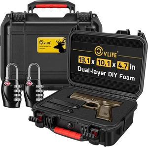 Pistol Case Lockable, TSA Approved Firearm Travel Case with 2 TSA Locks, Hard Sh - Picture 1 of 8