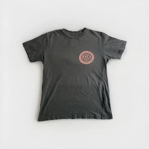 RVCA Youth Boy’s Small Short Sleeved T Shirt Gray Surf Logo - Picture 1 of 7
