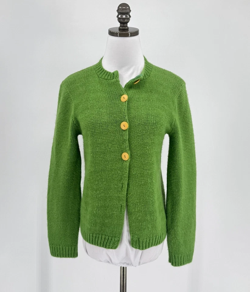 Suéter cárdigan manga larga verde Brentshire vintage años 60 para mujer Foto 1 de 4