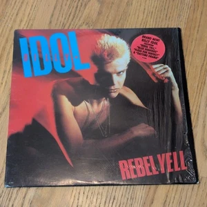 In Shrink W/ Hype Billy Idol “Rebel Yell” 1983 Vinyl Chrysalis Records w/Poster - Picture 1 of 11