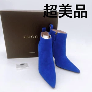 Gucci Kurzstiefel Schuhe EU 38 US 8 Wildleder Blau Original - Bild 1 von 24