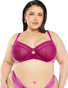 Savage X Fenty Balconette-BH Damen lila Samt Füchsin ungefüttert Größe 42DDD  - Bild 1 von 9