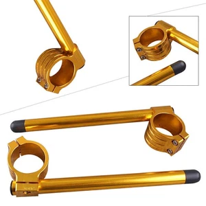 50mm Clip On Ons Handle Bar Handlebars Fit Suzuki GSXR 600/750 1000 TL1000R Gold - Picture 1 of 6