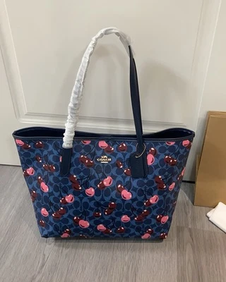 Bolso de Mano City Signature Lona Estampado Cereza Multi CY691 Outlet Azul Foto 1 de 4