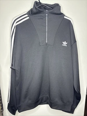 Adidas Adicolor Cuello Embudo Chaqueta Pullover Hombres Talla Grande Negro NUEVO Foto 1 de 4