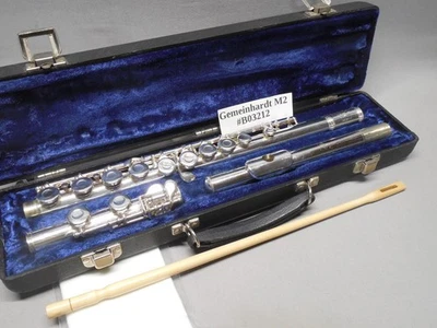 Flauta enchapada en plata Communhardt M2 con estuche - almohadillas nuevas - pulida - reacondicionada Foto 1 de 4