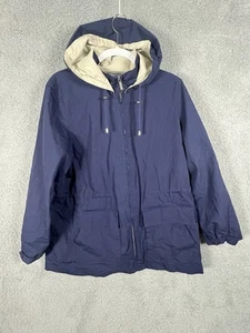 London Fog Jacket Women PXL Hooded Rain Jacket Trench Coat - Picture 1 of 15