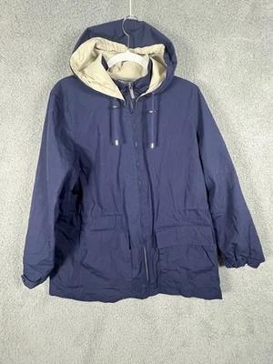 London Fog Jacket Women PXL Hooded Rain Jacket Trench Coat - Image 1 of 4