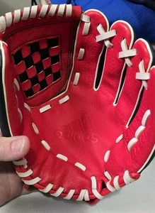 Adidas Baseball YOUTH 9.5" Glove Eazy Close Red Black - Picture 1 of 6