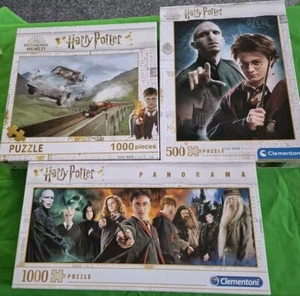 Harry Potter Jigsaw Puzzle Bundle 2 x 1000/1 x 500 Piece Puzzle Set Clementoni - Picture 1 of 7