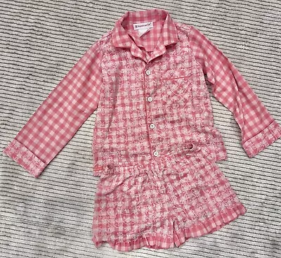 American Girl Red & White Plaid Checkered 2-piece Pajama Set Girls Size 6 - Image 1 of 3