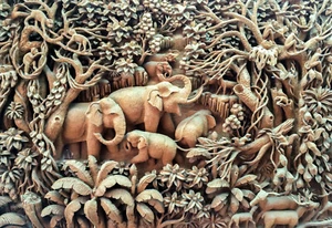 Photo Wall Mural-JUNGLE ANIMAL-(2553J)-NON WOVEN-Wallpaper-Monkey Elephant Deer - Picture 1 of 1