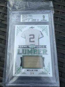 2021 leaf lumber game used lumber emerald NELLIE FOX HOFer 2 of 4 BGS Graded 9