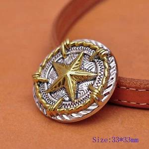 SET OF 5 LEATHERCRAFT TEXAS STAR GOLD CONCHO SADDLE HEADSTALL TACK BLING COWGIRL - Picture 1 of 10