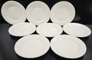 8 Buffalo China White Bread Butter Plates Set Vintage Restaurant Ware Dining Lot - Picture 1 of 24