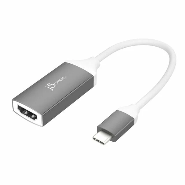 j5create JCA153G USB Type-C to HDMI Video Adapter - Gray/White - Image 1 of 1