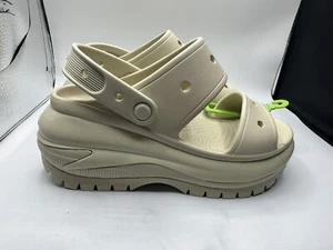 Crocs Mega Crush Bone Off White Womens Tan Platform chunky Sandals - Size 9 NWT - Picture 1 of 5