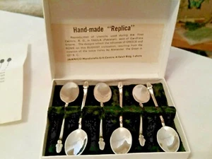 Vintage 6 Stück versilberte Pakistan Handarbeit Silber Replik Löffel erster Cent - Bild 1 von 7