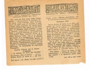 1942 - APOSTOLATO DELLA PREGHIERA, FOGLIETTO A 4 FACCIATE - APPROVAZIONE ROMA - Foto 1 di 1