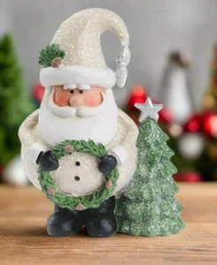 Christmas Blossom Bucket Santa With Christmas Tree & Wreath Shelf Sitter - Picture 1 of 2