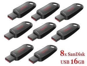 LOT 10x SanDisk 16GB Cruzer Snap Black USB Flash Drive 16 GB SDCZ62-016G - Photo 1/12