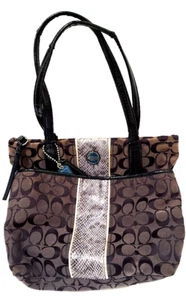 Coach Signature- Python Style Center Stripe-very nice - Picture 1 of 13