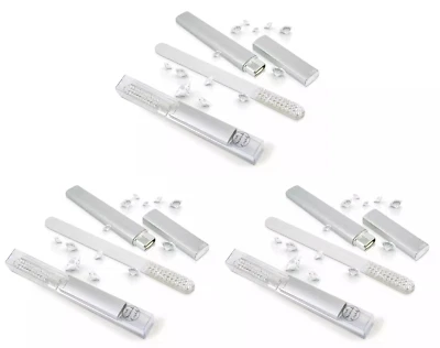 3 x Glasnagelfeile aus Swarovski Kristall, Hartschale, doppelseitig