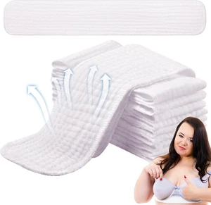 10 Pezzi 6 Strati Fodera Reggiseno Sudorazione, Cotone Fodera Sudore Sotto Reggiseno Pad Seno Washa - Foto 1 di 12