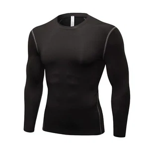 Black Long Sleeve Compression Shirts for Men Cool Dry Lightweight Workout Gym... - Picture 1 of 6