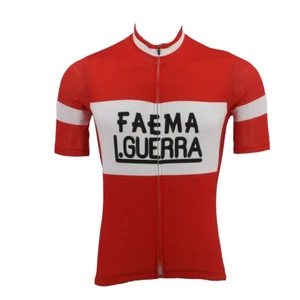 Men Retro FAEMA LGUERRA Cycling Jersey Bicycle Jersey Cycling Shirt Cycling Tops - Picture 1 of 6