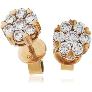 0.60ct F VS Diamond Daisy Earrings in 18ct Rose Gold - Picture 1 of 1