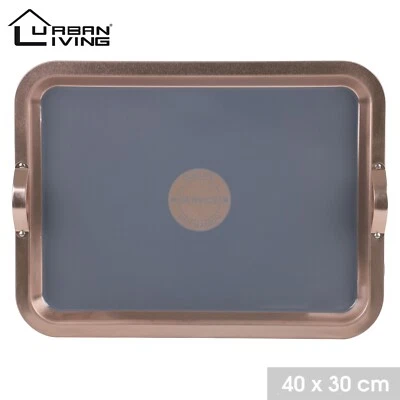 LUXUS TABLETT SERVIERTABLETT 30x40x4cm GROSS KUPFER-SCHIEFER-FARBEN COPER TRAY ! - Bild 1 von 2