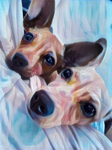Chihuahua “Lexi And Sky” canvas prints home decor wall art 8”x10” - Picture 1 of 1