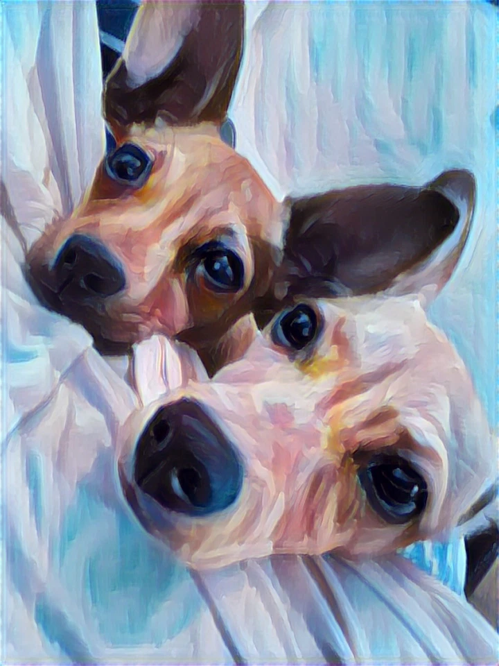 Chihuahua “Lexi And Sky” canvas prints home decor wall art 8”x10” - Image 1 of 1