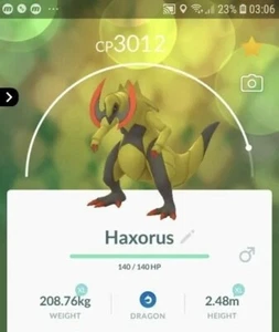 Haxorus Pokemon Trade GO LV30+ Pokémon nicht glänzend Master League PVP 2700+CP Axt - Bild 1 von 1