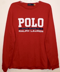 Polo Ralph Lauren Mens Red POLO Ralph Lauren L/S Cotton T-Shirt NWT Size L - Picture 1 of 3